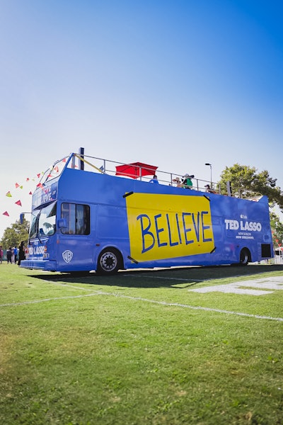 Also on-site was the double-decker “Believe Bus,” which traveled around Los Angeles—making stops in Santa Monica and at The Row in downtown LA—from Aug. 7-8.