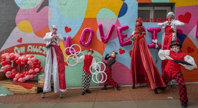 The Shipyards of North Vancouver hosted local entertainment company NZR Productions for a specialty Valentine’s Day-inspired circus act that had them roaming through the streets.