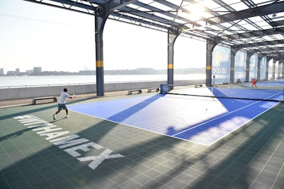 According to a recent study from the Physical Activity Council, total tennis play was up by 22% across the country during the pandemic. In order to help with the demand, American Express decided to build these pop-up courts.