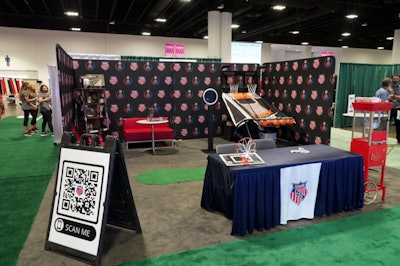 Amateur Athletic Union USA (AAA USA) had attendees shooting hoops, snapping selfies and interacting with custom QR codes at its booth.