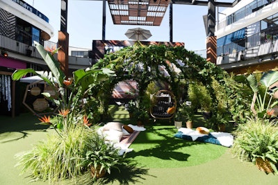 In the center of the space was a lush 'meditation dome' made from greenery.