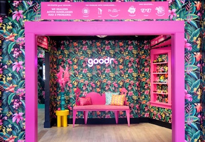 Goodr and Experiential Supply Co. turned the new retail store into a tropical, Instagram-ready paradise. “The common theme from the start was to make this busy and colorful, but tastefully done with an obvious artistic touch,” explained Smith.