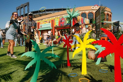 The activation space featured activities such as a bracelet-making station, palm tree ring toss, a DJ booth and live dance performances from a NYC-based street dancing group.