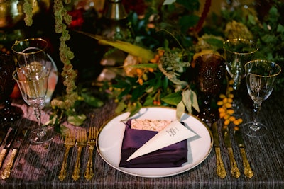 Each place setting included a cone of Italian-style treats.