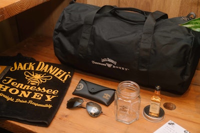 Guests received branded swag including Ray-Ban sunglasses, a duffel bag and towel.