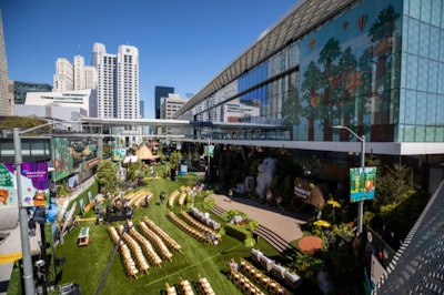 In addition to requiring in-person attendees to take multiple COVID-19 tests and prove their vaccination status, Salesforce's events team knew an outdoor event was the best option to ensure they were doing what they could to offer a safe environment for on-site guests.