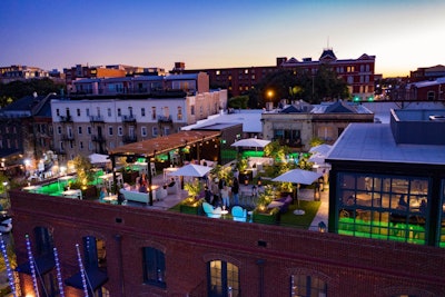 Myrtle & Rose Rooftop Garden at JW Marriott Savannah Plant Riverside District, Savannah, Ga.