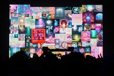 With the work displayed on a big screen, attendees were able to see the individual images within the larger composite, instead of a hodgepodge of colors.