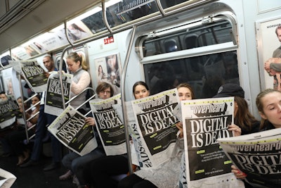 The franchise partnered with creative agency Guest Star to produce the activation, which also featured a stunt where brand ambassadors read the papers while riding the subway.