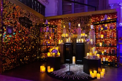 Harlem Candle Company set the space aglow with a speakeasy-inspired vignette featuring its collection of Harlem Renaissance-themed candles, which pay homage to people and places important to Harlem history.