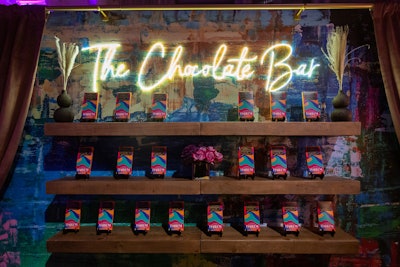 Prime Video partnered with Harlem Chocolate Factory to offer attendees a tasty treat wrapped in custom packaging featuring Harlem's title logo and branded bright color palette.