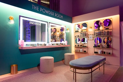A series of vignettes dotted the venue, each boasting its own flair while sticking to the event's branding. 'The inspiration behind the vignette spaces were to really highlight the incredible Black female-owned businesses and tie them to the show,' said Verdick. Pictured here, beauty brand Mented, which was founded in Harlem, offered mini-makeovers on-site, with looks inspired by the main characters in Harlem.