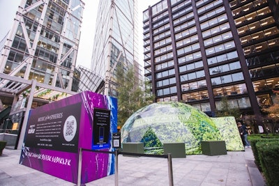 To celebrate the release of Coldplay’s latest album, Music of the Spheres, the band teamed up with Amazon Music for a traveling activation called “The Atmospheres,” an audiovisual experience for fans that took place in New York, London (pictured), Tokyo and Berlin.
