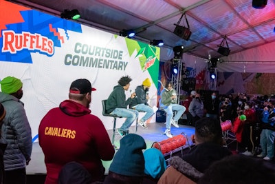 Cleveland Cavaliers players Collin Sexton and Darius Garland took the stage with host Mouse Jones during the fan experience.