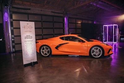 The venue’s garage doors allowed organizers to easily showcase Chevrolet vehicles.
