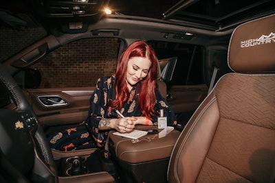 Attendees could receive palm readings inside one of the Chevrolet vehicles.