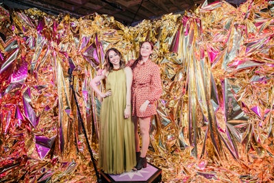 Sponsor Ally hosted a 360-degree video booth with a dazzling foil backdrop created by Corrie in Color.