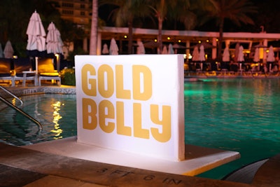 Goldbelly added floating signage to the Loews Miami Beach Hotel pool.