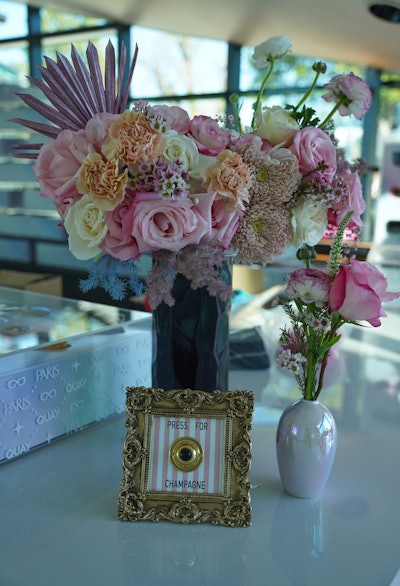 A fun touch? A 'press for Champagne' button on the bar. The Wife of the Party handled design and production for the event.