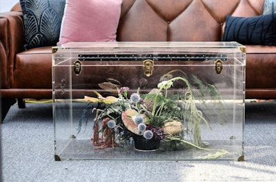 When Nashville-based event agency Socialize Event Co. was tapped to execute an event in Denver, they partnered with local vendor Lale Florals to put a creative spin on every element of decor (including this unique take on a coffee table).