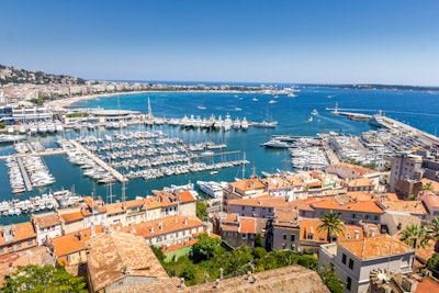 Yachts in Cannes, France, for the Cannes Lions International Festival of Creativity
