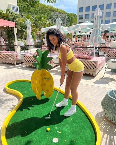 Attendees were able to play a custom-built mini golf course with fun branded obstacles.