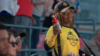 New “Recycling Hawkers” (who are volunteers from Keep America Beautiful) will be deployed in stadiums to collect used cups, cans and bottles from fans to ensure they are recycled properly.