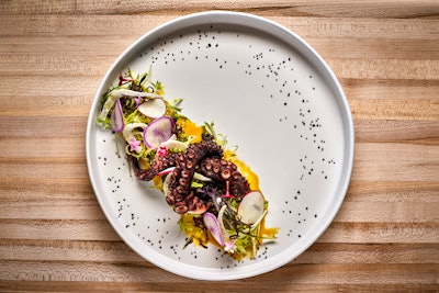 Another one of Haverland's go-to dishes is his charred octopus salad.