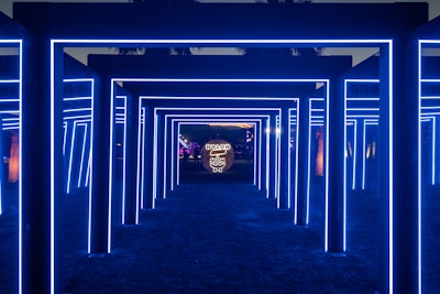 NYLON House made its Coachella debut during weekend one, filling the glamorous Buena Vista estate with neon tunnels and signage for an after-hours dance party. Event Eleven handled design and production.
