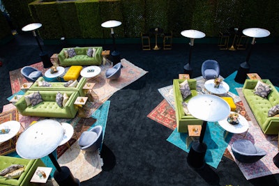 The design-forward gathering featured an eclectic outdoor reception space, while the main event—including a three-course dinner from Crumble Catering—took place inside the venue, where all guests had provided both proof of COVID-19 vaccination and a negative test. Event chairs included Aerosmith, Jim Carrey, John Stamos, Paula Abdul, Elton John and many more A-list names.