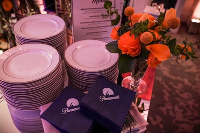 Guests grabbed branded napkins as they sipped on the cocktail of the night, “Portnoy’s Punch,” playfully named after WHCD president, Steven Portnoy of CBS News and CBS News Radio. And food was provided by D.C.’s Well Dunn Catering, and included buffets, passed hors d’oeuvres, and mini breakfast sandwiches served at 2 a.m. Other branded details? The event partners’ logos appeared on cookies, pillows, and ice cubes.