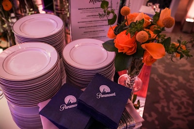 Guests grabbed branded napkins as they sipped on the cocktail of the night, “Portnoy’s Punch,” playfully named after WHCD president, Steven Portnoy of CBS News and CBS News Radio. And food was provided by D.C.’s Well Dunn Catering, and included buffets, passed hors d’oeuvres, and mini breakfast sandwiches served at 2 a.m. Other branded details? The event partners’ logos appeared on cookies, pillows, and ice cubes.