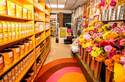 The shop featured colorful artwork from Brooklyn-based artist Jade Purple Brown, who had designed the City Sweets packaging. 'Finding a space large enough for the build that felt authentic to the bodega execution was a challenge,' Sherwood said. 'Our scout lasted several rounds to find an authentic space large enough for the bodega, and that was also in a neighborhood that tied back to Häagen-Dazs and Rose and Reuben’s history.'