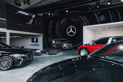A display featured a range of passenger vehicles from the luxury German automotive brand, plus an F1 race car to highlight how Mercedes-Benz is inspired by the technology in F1’s cars.