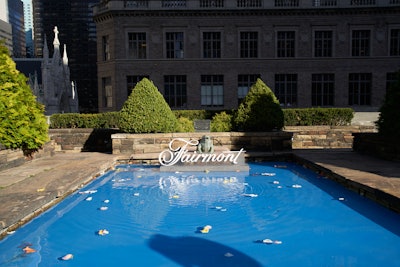 Amaany Clarke, senior experiential producer for H&S, said of the on-site pool and garden: '(It was) the perfect marriage of a beautiful cityscape and bringing in that natural element that you don't always find in New York City, which helped in bringing Grand by Nature to life. It really was the choice in venue that allowed us to have a bit more fun with how much of the stories we could bring to life.'