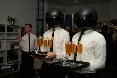 During cocktail hour, servers donned Fairmont-branded astronaut helmets as a nod to a famous story about Fairmont hotel The Savoy, London, delivering Neil Armstrong and Buzz Aldrin their first cocktail when they returned to Earth after their famed moon landing.