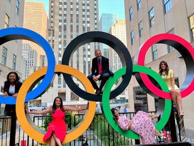 To promote the delayed Tokyo Olympics, Lime Media worked with NBC Sports Group to build an attention-grabbing, 13-foot-tall version of the six Olympic Rings—which was then driven more than 8,000 miles across the country.