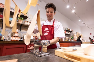 Visitors could view fresh pasta-making demonstrations.