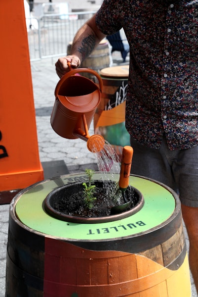The installation aimed to drive awareness around American Forests' Tree Equity program by allowing festival-goers to start the tree planting process by planting seedlings in the barrels outside Brookfield Place.