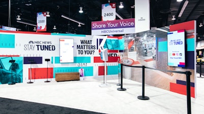 NBCUniversal’s “Share Your Voice” activation, produced by Mirrored Media, encouraged VidCon 2019 attendees to discuss all the issues that matter to them, from politics to the influencers they love. Attendees could step into a video booth to record their own segments of Snapchat news show Stay Tuned, where they discussed the causes they’d like to see featured on the news. See more: How VidCon Attracts 'the Most Media-Savvy Audience in the World'