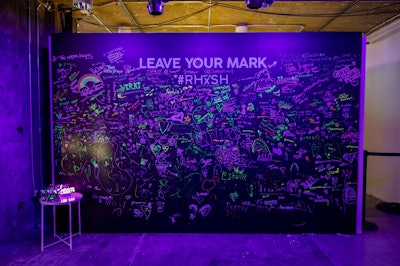 To Stoelt, it was important to make the experience fun, engaging, and interactive for kids while still appealing to adults, influencers, and collectors. To do so, the team took it beyond the typical craft stations that are often found at children’s events, and instead integrated both physical and digital art like a black light wall with neon chalk markers.