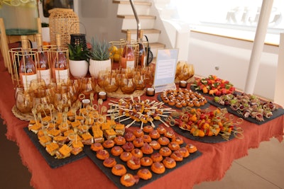 Canapés, rather than formal sit-down dinners, allowed guests to casually come and go according to their jam-packed festival schedules. Sponsor Whispering Angel kept the rosé flowing throughout the week.
