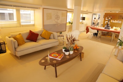 The color scheme and branding continued to the interior of the yacht, which was used to record additional panels and podcasts in front of a Hubilo-branded wall. On the final day of the festival, it was also the site of a scent lab, hosted by Galimard, where guests could build their own fragrances to take home. “For the scent lab, we wanted people to be able to take something away from the experience—and again use a local vendor, and France is known for its perfumes and scents,' Connolly explained. 'So people will go home and put on their spritz and remember the time they had here with Hubilo and BizBash.”