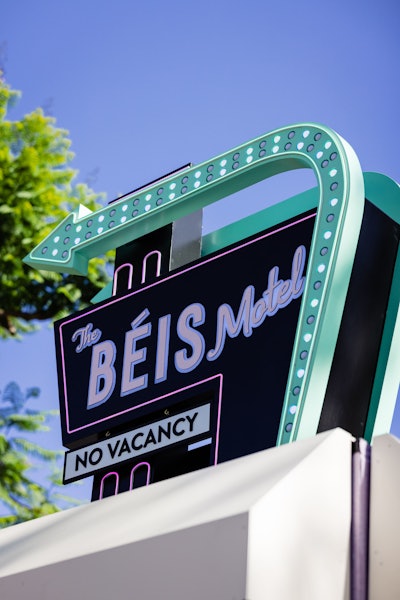 A retro motel sign that reads “The BÉIS Motel, No Vacancy,” serves up the ultimate curb appeal, and MKG expects at least 8,000 guests to visit the pop-up before it closes on June 19. Petigrow said of the brand’s social efforts that accompanied the motel: “BÉIS has teased the pop-up since April Fool’s Day! They actually created an April Fool’s post that included a graphic of our motel sign and joked that they were launching an actual motel! They then circled back saying, ‘We aren’t creating an actual motel, but popping up a motel-themed experience at The Grove.’ This sparked a ton of excitement on their social, and people were counting down the days til the pop-up.”