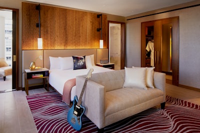 “The Sound of Your Stay” program allows guests to listen to curated playlists by artists and musicians, borrow record players, and play a Fender guitar in their rooms.