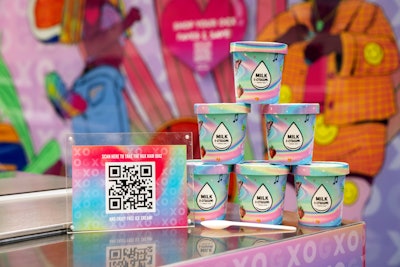 On select days, passersby who scanned the QR code incorporated into the mural and filled out OGX’s hair quiz received a free treat from the branded ice cream cart courtesy of Milk & Cream, a cereal ice cream bar in NYC. And on June 26 during the city’s Pride Parade, OGX also hosted on-site styling stations.