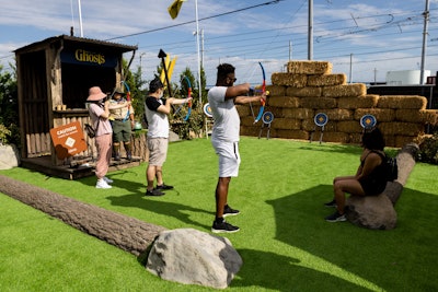 The activation featured campsite-inspired activities like archery, a nod to character Pete’s unfortunate archery accident.