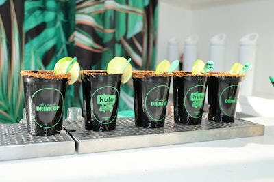 Drinks were served in Hulu Motel-branded plasticware, with the activation's logo on one side and 'it's time to drink up' on the other.