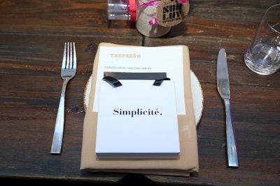 Each place setting featured favors—a pair of Foster Grant sunglasses and goodies from sponsors. However, Manning attributed the success of the event to the ambiance. “The entire event was a success in bringing good people together to celebrate and share conversation about the fashion industry and the fashion week ahead,” he said.
