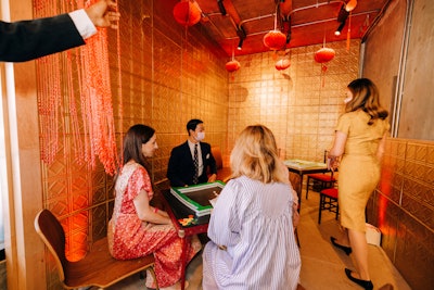 There was also a roving magician, and a station where guests could play mahjong.